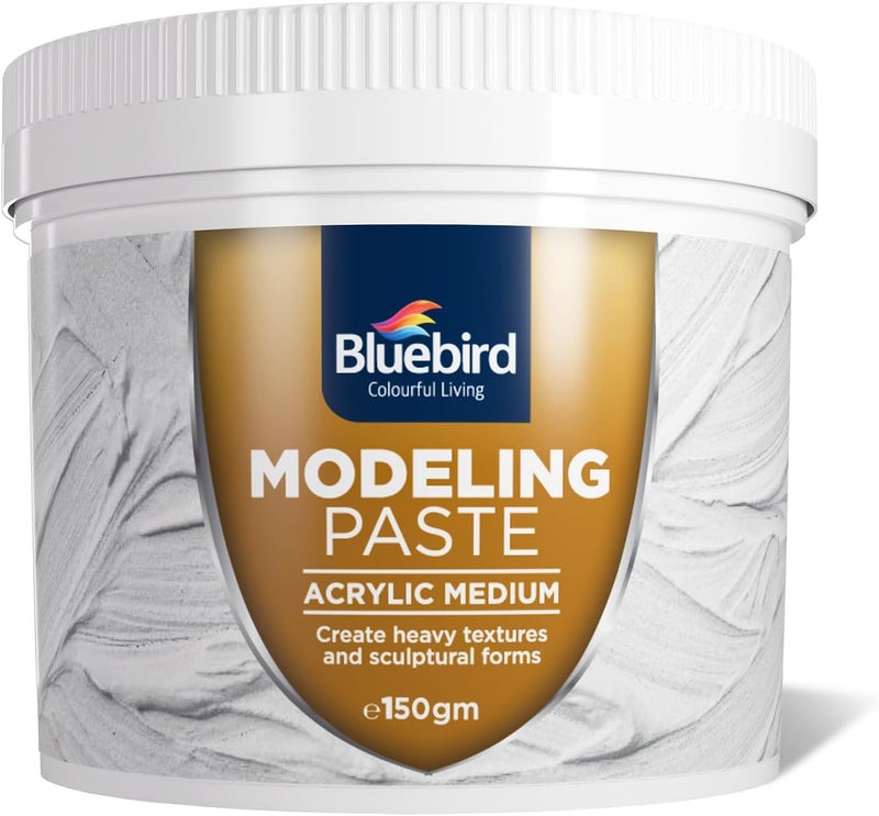 Bluebird  Thick Modeling Paste White 5.3 Oz / 150gm - High Density, Acrylic Medium for Texture, Thickness, and Dimension Additive - Image 1